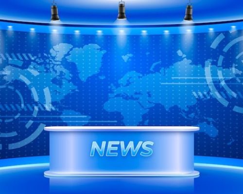 Fundo de estúdio de notícias realista _ Free Vector #Freepik #freevector #tv-news #background-tv #televisao #tv